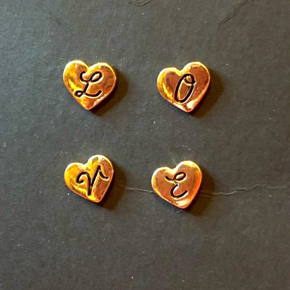 Gold Tone Love Earrings - Picture 1 of 1